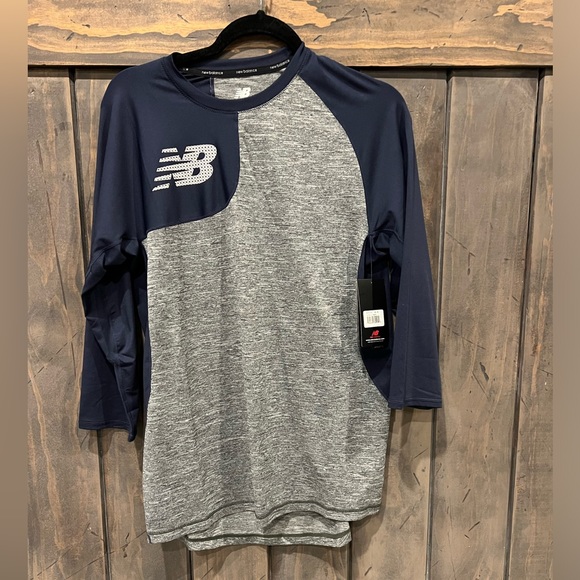 New Balance Other - New balance 3/4 sleeve dri fit athletic baseball t-shirt